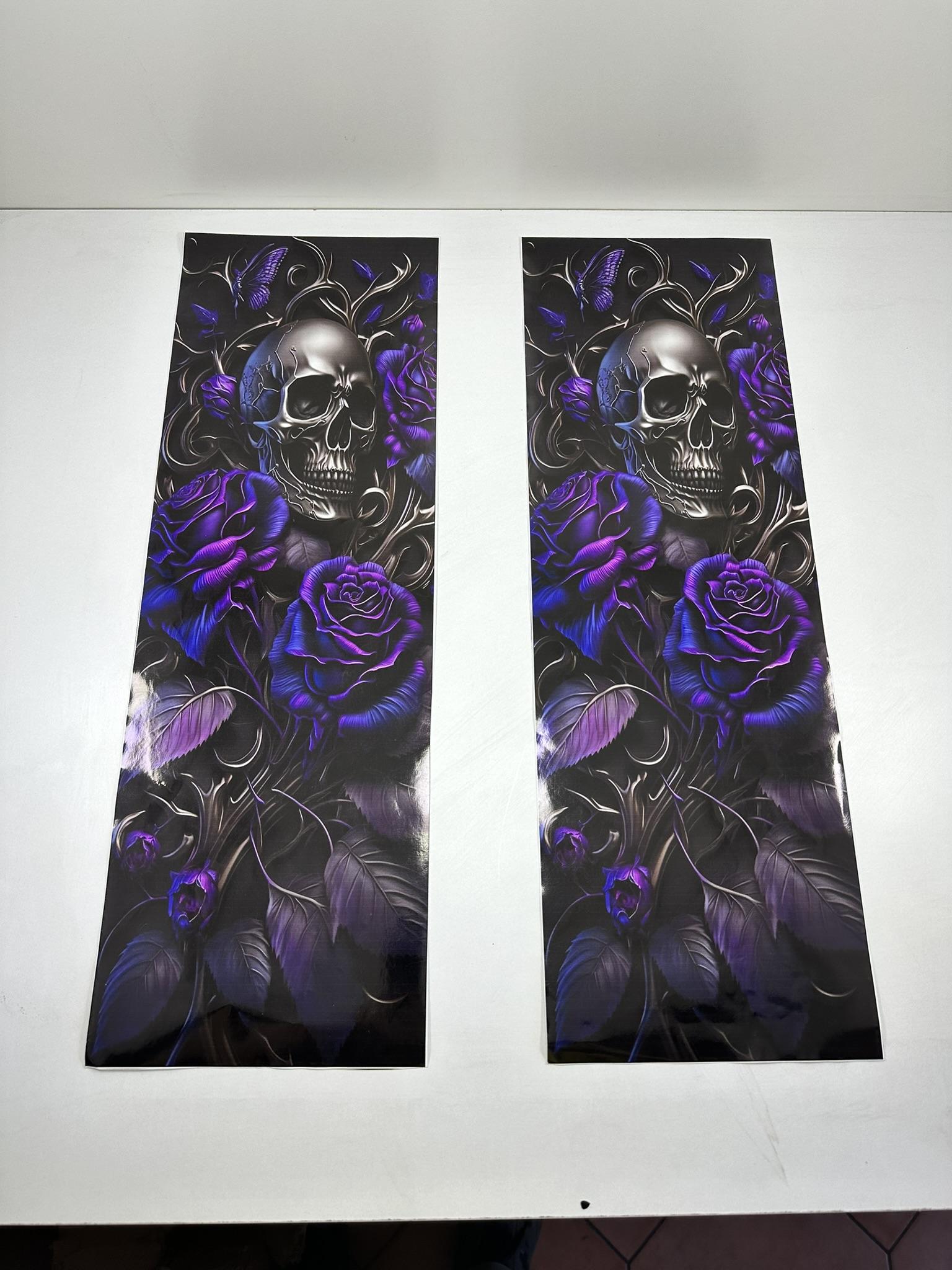 Baskılı Kapı Direk Folyo Mor İskelet (2’li takım)