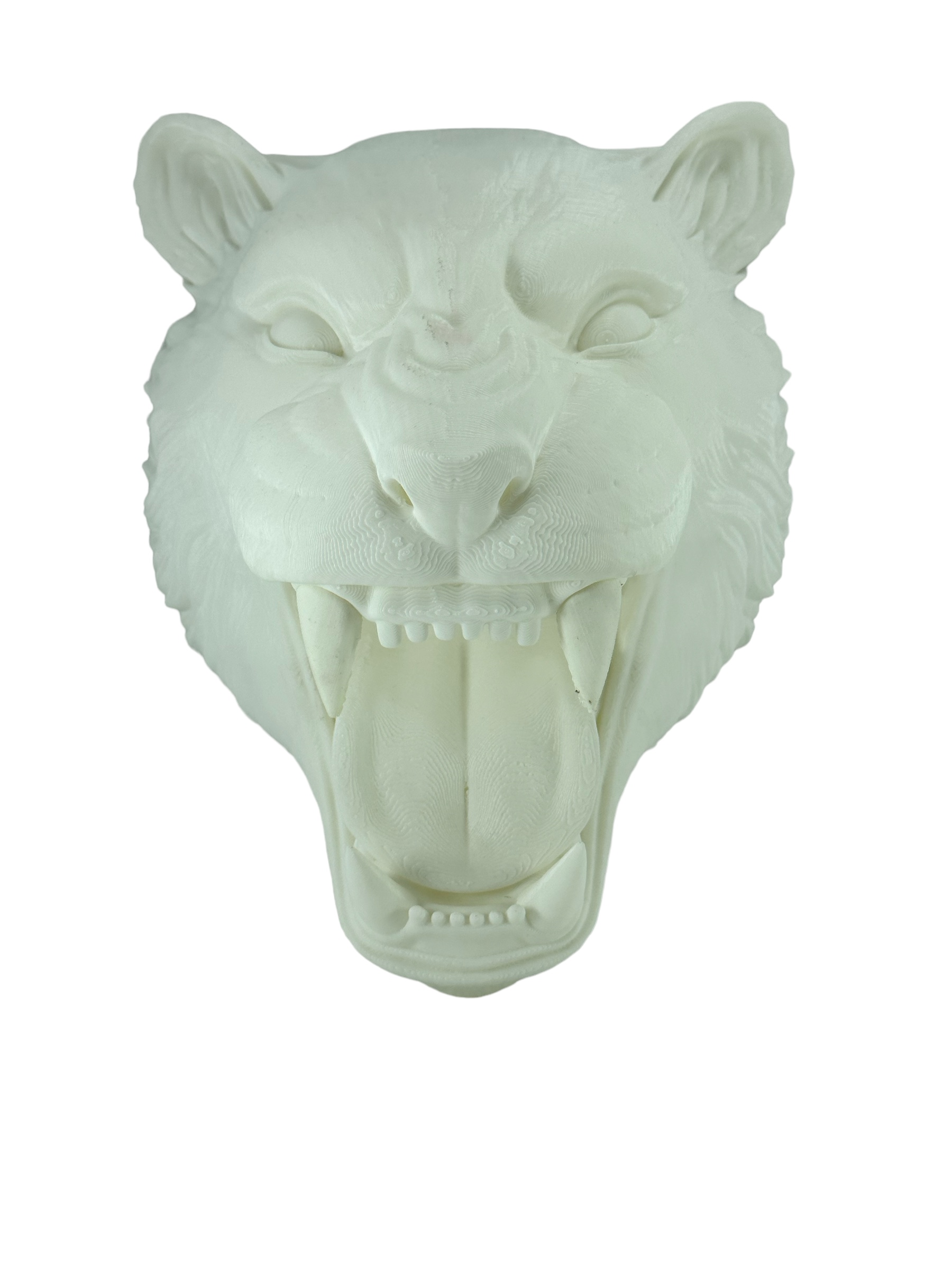 Kaplan Kafası Duvar Süsü Dekor Beyaz