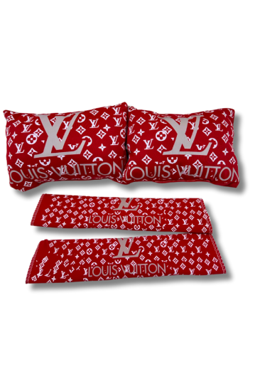 TKY Lv Boyun Yastığı Emniyet Kemer Pedi Seti Kırmızı