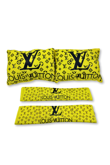 TKY Lv Boyun Yastığı Emniyet Kemer Pedi Seti Sarı