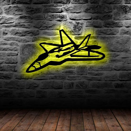 Duvar Dekoru Led Işıklı Raptor Uçak Ful RGB Ful Aydınlatmalı