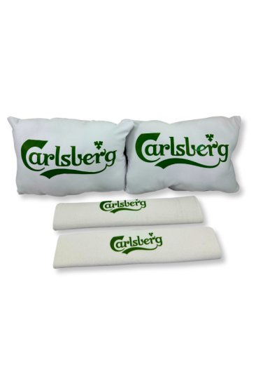 TKY Carls Boyun Yastığı Emniyet Kemer Pedi Seti Beyaz