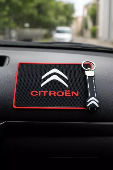 Ctrn Logolu Araç İçi Torpido Üstü Kaydırmaz Ped ve Anahtarlık Seti