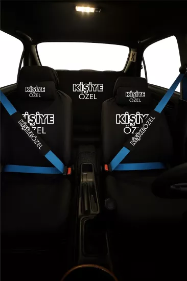 Kişiye Özel 8 Parça Oto Koltuk Servis Kılıf Seti (Ön+Arka Set, 2 Boyun Yastık,2 Kemer Kılıf)