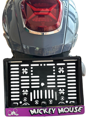 Motor Plakalık Mickey Mouse Baskılı Motosiklet Plakalığı