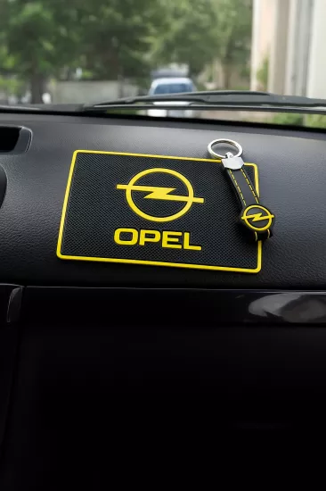 Opl Logolu Araç İçi Torpido Üstü Kaydırmaz Ped ve Anahtarlık Seti