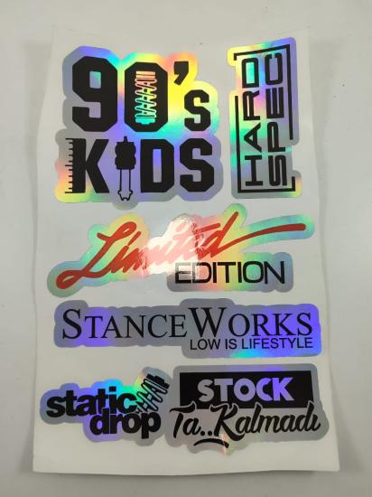 Hologram Arka Cam Sticker Etiket Model 015