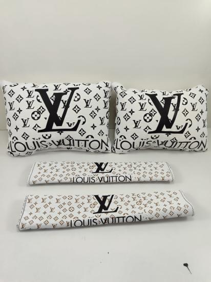 TKY Lv Boyun Yastığı Emniyet Kemer Pedi Seti Beyaz