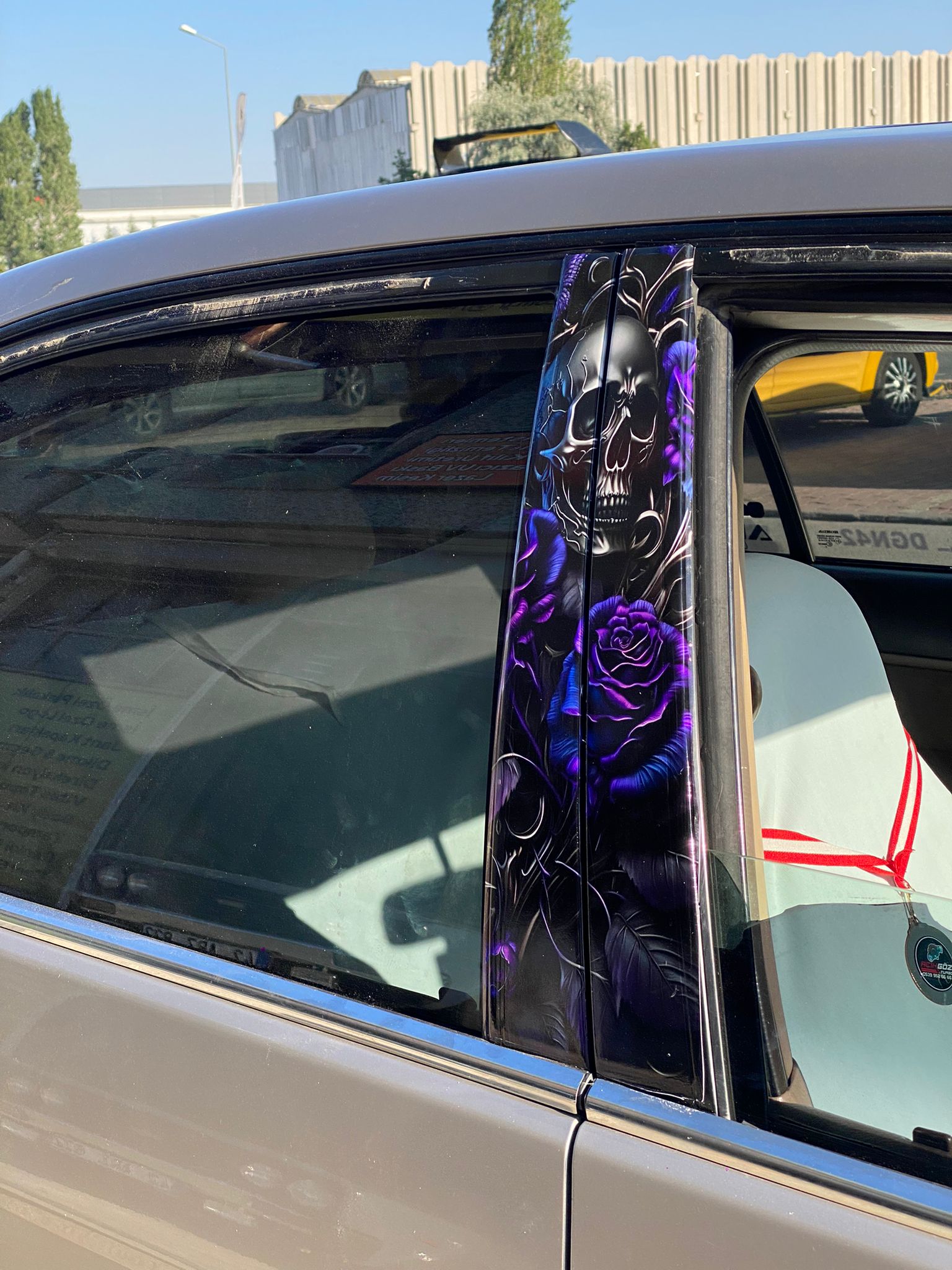 Baskılı Kapı Direk Folyo Mor İskelet (2’li takım)